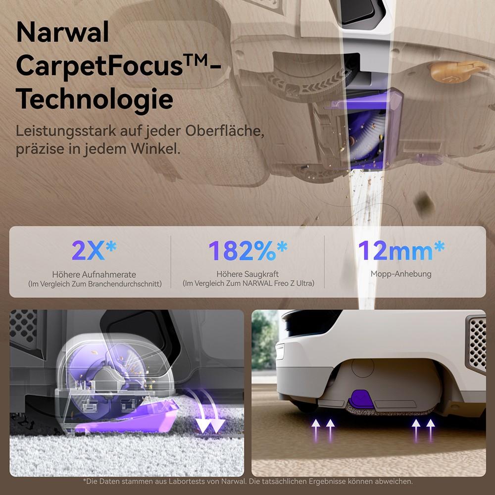 Narwal Flow Robotdammsugare 22000Pa Hyper Sugkraft, Självrengöring i Realtid, AI-driven Hinderundvikning