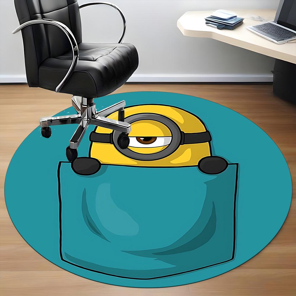 1pc Pocket Minion Office Round Area Rug, Under Office Chairs Bedroom Living Room Home Decor a1022272