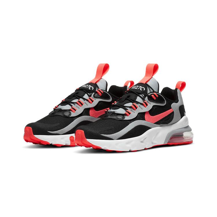 New Nike Air Max 270 RT Slip-Resistant Anti-Kick Wear-Resistant Running Shoes Black Red Gray Children Aged 3-7 Years Old BQ0102-019