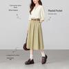 Women's Autumn Textured V-Neck Shirt & A-Line Skirt Set