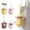 Playful Bag Ornament Plush Sheep Doll Pendant for Bags And Keys, Soft Curly Stuffed Animal Keychain Decorative Lanyard with Bow Glasses Accessories,