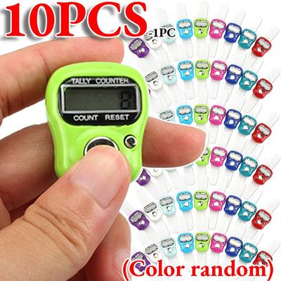 1-10PCS Mini Electronic Finger Counter Hand Tally Clicker Counter Ring Digital Counters Knitting Row Counter Stroke Contador