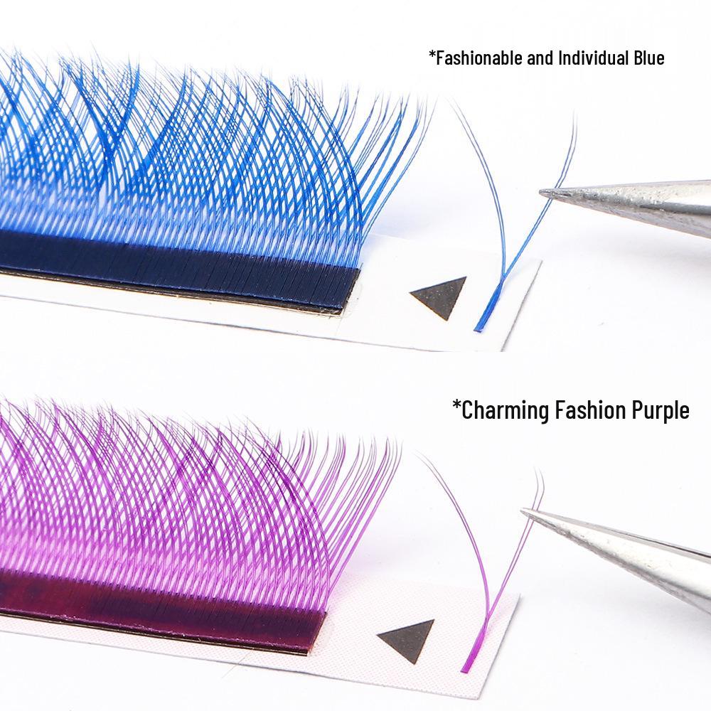 

If Flowers Become Immortals: Dazzling Blue-Purple Y-shaped Eyelashes - Soft, Natural 0.07 0.07YY B Curl (12 rows)