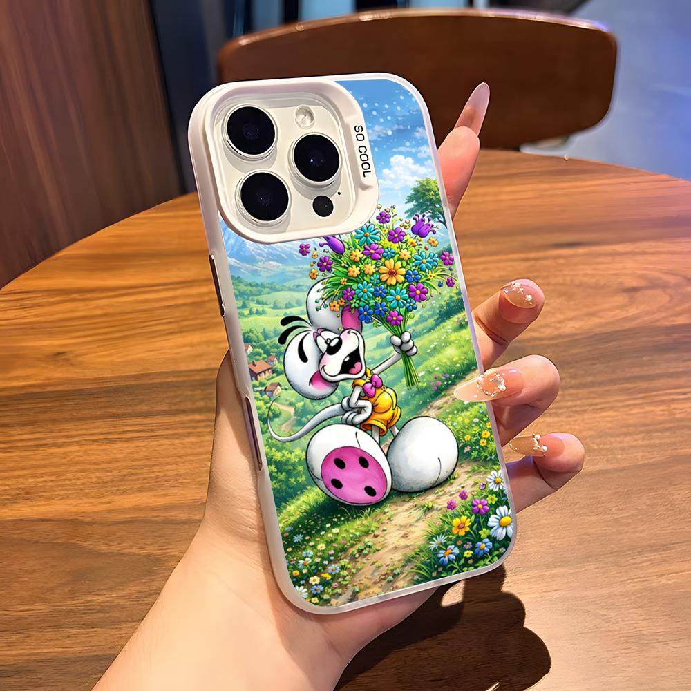 

D-Diddl Phone Case For IPhone 17 Air 16 15 14 Plus 13 12 11 Pro 7 8 XS Max XR Silver White Bumper Case iPhone 15 Pro Max