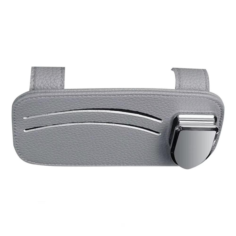 Leather Car Sunglasses Holder Expansion Space Sun Visor Storage Box Creativity Car Glasses Clip