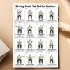 Senior Exercise Plan Poster 30 Day Daily Illustrated Workout Guide No Experience Needed for Elderly Home Fitness Use