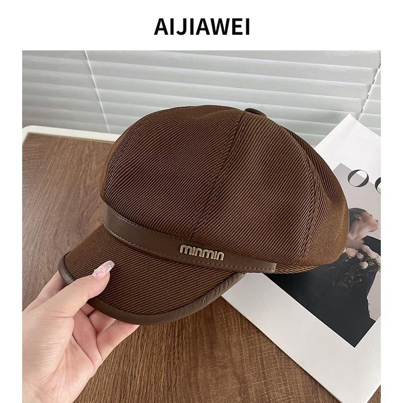 

Однотонная шерстяная восьмиклинка женская весенняя берет с короткими полями литературная ретро коричневая кепка газетчика шляпа художника [Original and genuine]