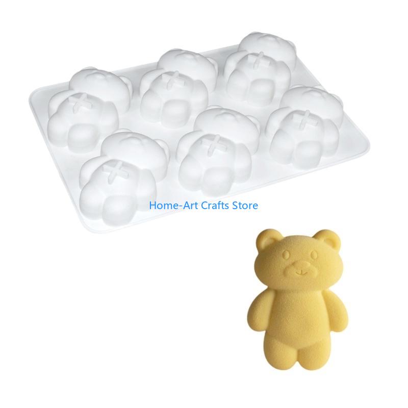 Y3NA Silicone Mousse Cake Mold Creative 6 Grids Bear Dessert Mould Nonstick Chocolate Cupcakes Bakewares CN