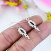 Natural Blue Topaz, Peridot Gemstone 925 Solid Sterling Silver Earring 1.5" N4R11