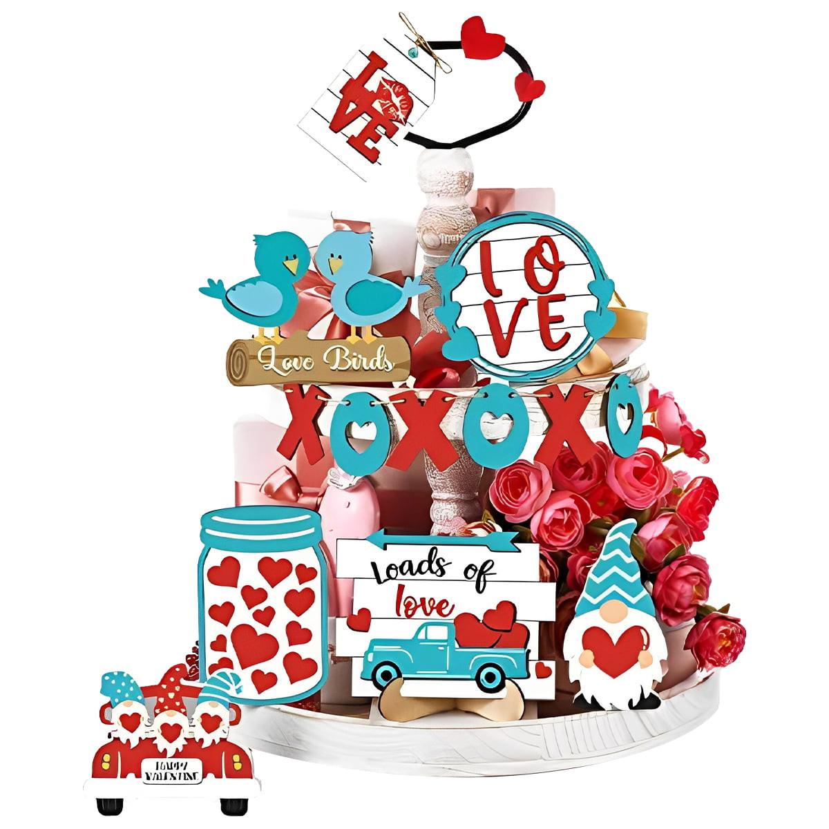 

Декоративные украшения для подноса ко Дню святого Валентина, набор украшений для сцены в атмосфере любви синий