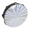 Radiant Tambourine Reflective Clear Crisp Sound Double Row Bell Drum Hand Percussion Instrument 10 Inch