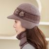 Autumn and Winter Velvet Thick Warm Hat Female Duck Tongue Ear Protection Faux Rabbit Fur Hat
