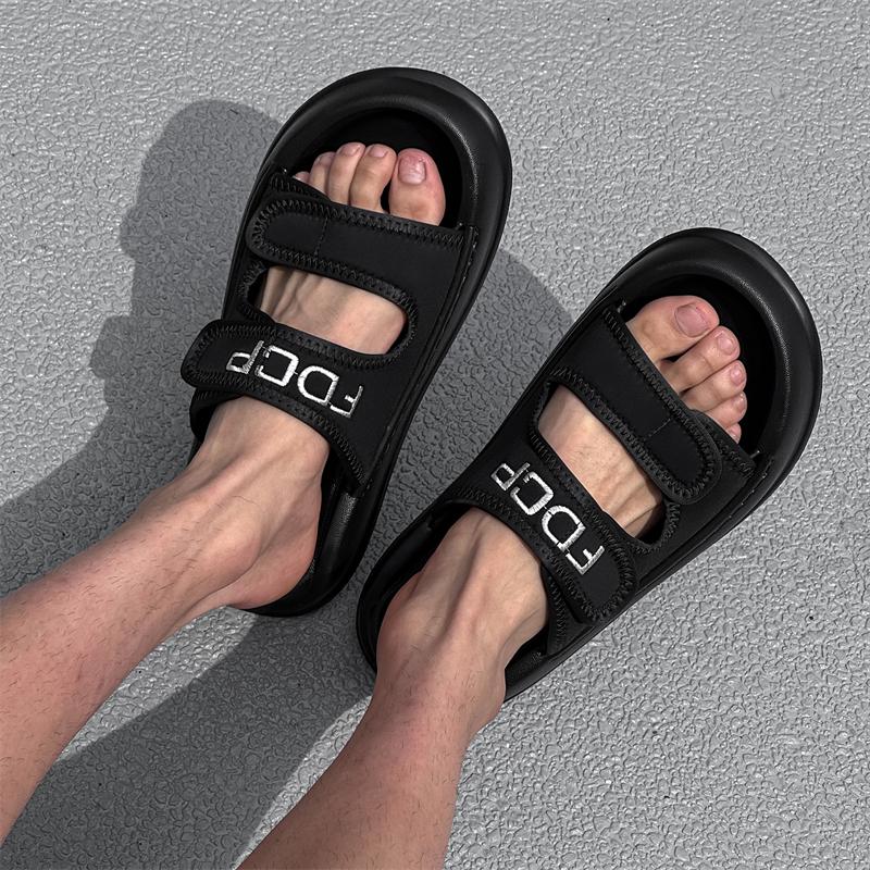 Fashion Indoor Outdoor All-match Sandals for Men 2025 New Men's PU Leather Slippers Mens Slip On Shoes Non-Slip Comfortable House Shoes