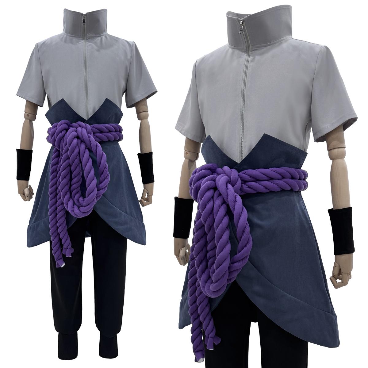 

HOLOUN Anime Uchiha Sasuke Cosplay Costume Top Pants Belt Cos Convention Gift Adult Version Unisex XXL