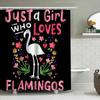 Women'S Love Heart Floral Shower Curtain Bathroom Decor With Flamingo Design This Title Incorporates Keywords That Are Likely To