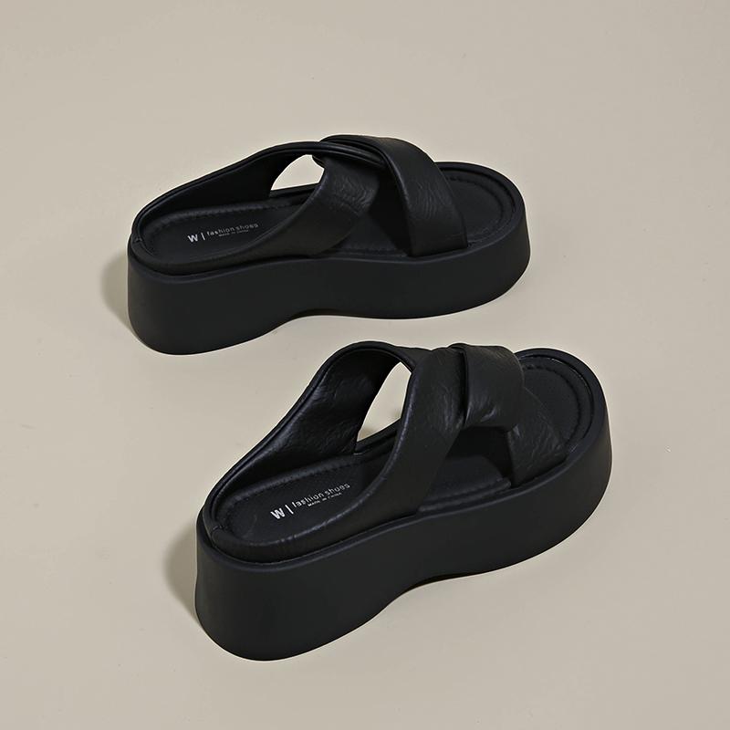 Fashion CRLAYDK Womens Fashion Slides Ladies Thick Sandals Slip On Walking Comfort Platform Slippers Open Toe Strap Outdoor Beach Shoes