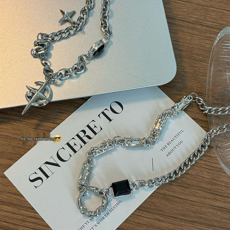 Mangxing Unisex Cross Necklace Set: Trendy Hip Hop Style for Men and Couples