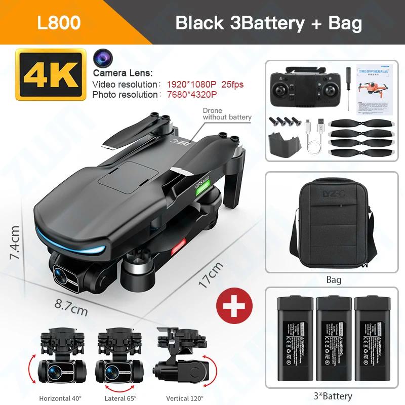 L800 PRO 2 Professional Drone 4K HD Camera GPS 5G WIFI Three-axis Anti-shake Gimbal Brushless Motor Obstacle Avoidance Drone Toy Gift