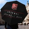 Arsenal Football Club Crest Automatic Folding Umbrella - 8-Rib Travel Umbrella with Auto Open/Close & Portable Gifts for Holidays or Birthdays