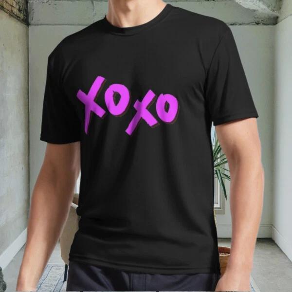 New XOXO Valentine Text Active Logo Men s Black T shirt Funny Size S to 5XL S