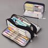 Angoo Astuccio per penne a doppia faccia Astuccio per matite Speciale Macaron Colore Doppia tasca in tela Custodia per cancelleria Viaggio scolastico A6899