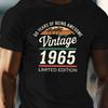 Men's 100_ Cotton Fashionable Casual Loose 60 Year Great Printed Round Neck Short Sleeved Limited Edition 1965 Retro T-shirt