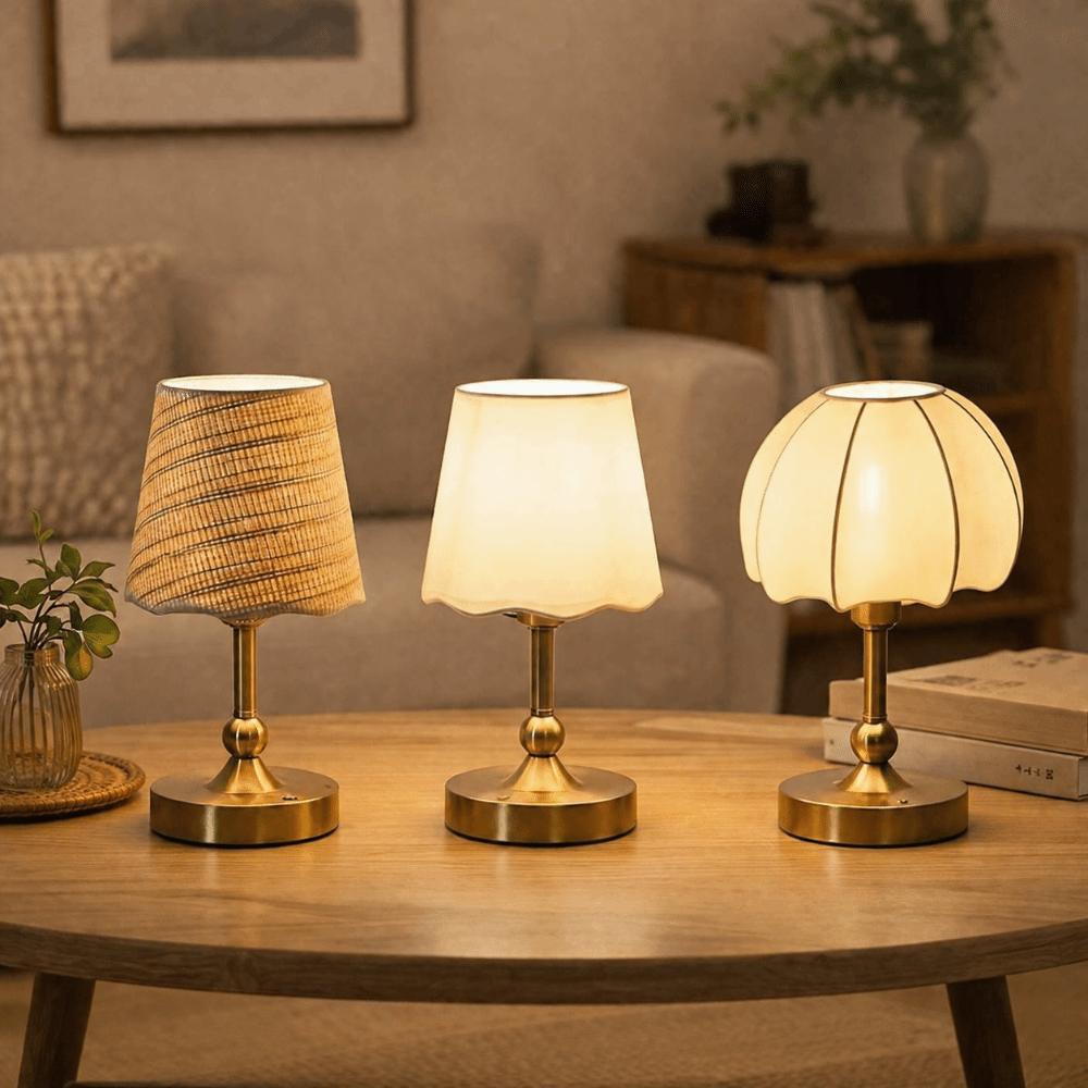 Touch Control Small Night Light Vintage Gold Bedside Lamp Atmosphere Lamp Bathroom