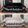 Black Monogrammed Sofa Towel, Anti-Scratch Sofa Towel, Living Room 3 Seater Sofa, Sofa Protector, All Seasons Easy To Clean