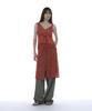 Partimento Woman Floral Pleated Sheer Midi Dress_Red
