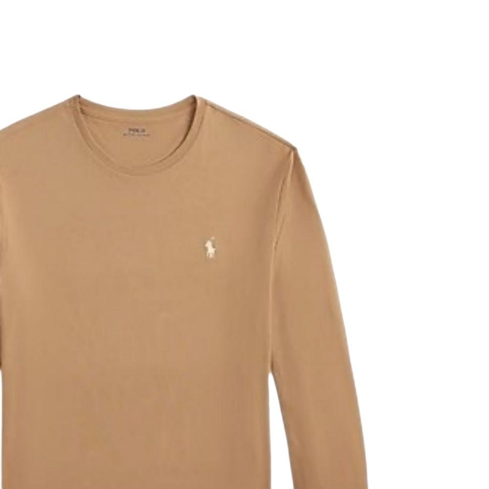 T-shirt Manica Lunga Girocollo con Logo Ricamato Polo Ralph Lauren Edizione Classica Top Uomo 710671467-081