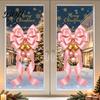 Reusable Christmas Decals Static Glass Sticker, Theme Bow Pattern Print, Removable Indoor Holiday Ornaments Electrostatic PVC Film for Home And Store