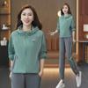Women's Spring & Autumn Hooded Fashion Tracksuit - Stylish Contrast Color Two-Piece Suit with Sweatpants