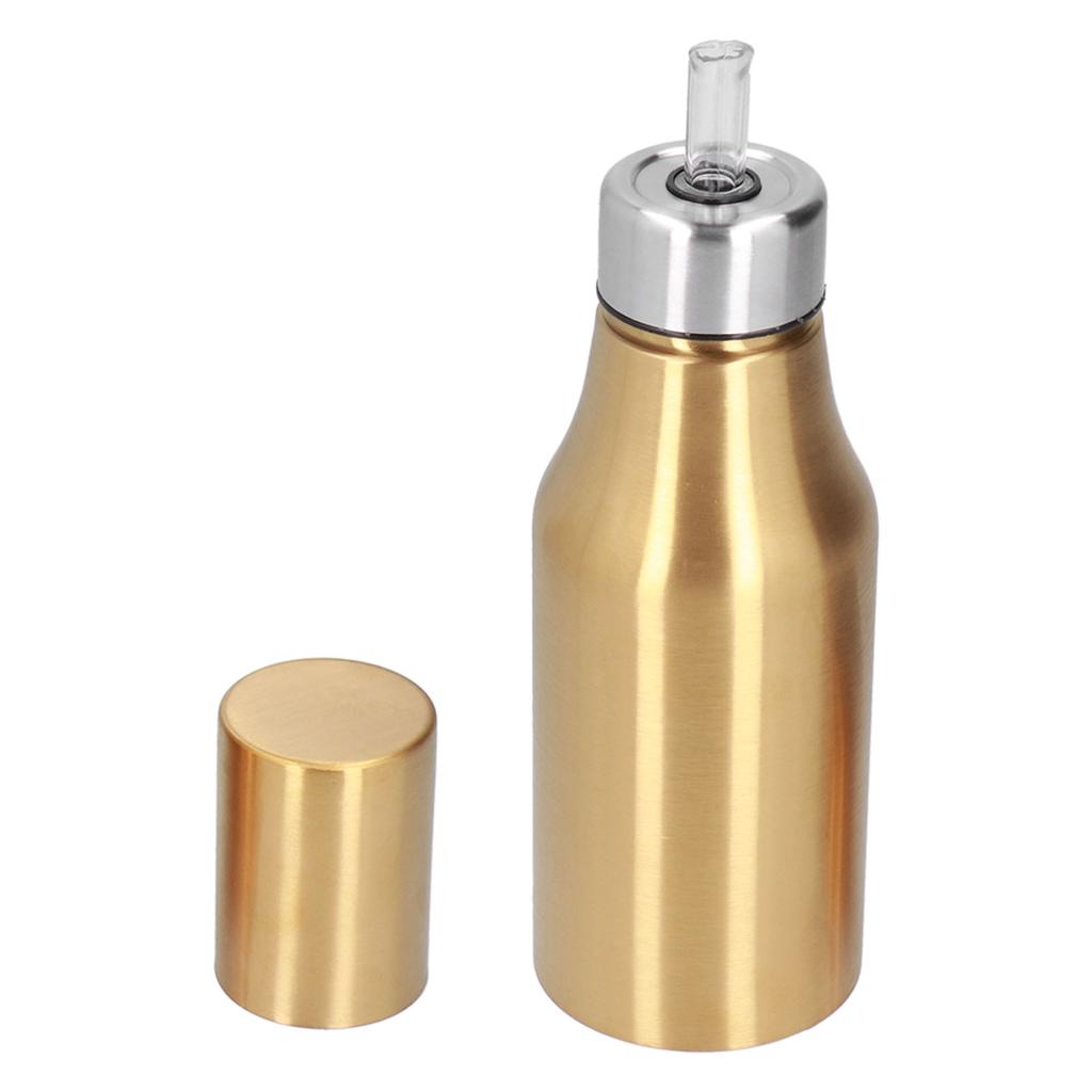 Stainless Steel Olive Oil Dispenser 500ML Leak Proof Dust Proof Kitchen Olive Oil DecanterGold