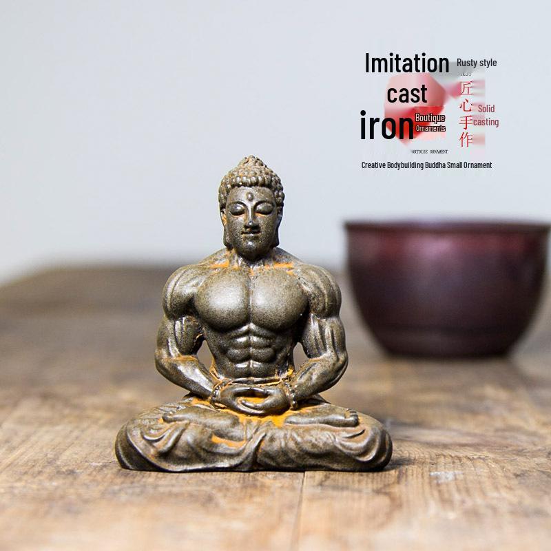 Creative Retro Chinese Buddha Statue for Home and Office Zen Decor