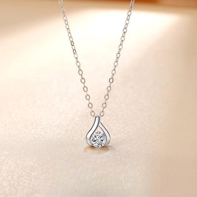 Water Drop-shaped Diamond-encrusted Pendant Necklace Femininity Versatile Niche Design Accessories Light Luxury Ins Style