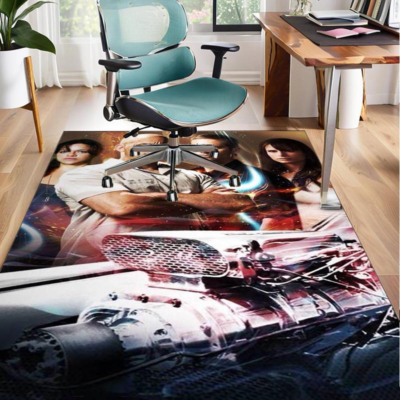 Fast And car Family Office Rug Chair Mat, Game Carpet, Suitable for Front Door, Bedroom, Living Room, Desk, Holiday Gift