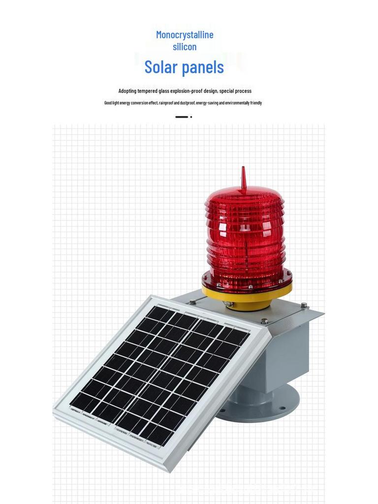 122 Solar Aviation Obstruction Light for High-Rise & Chemical Plant Signals