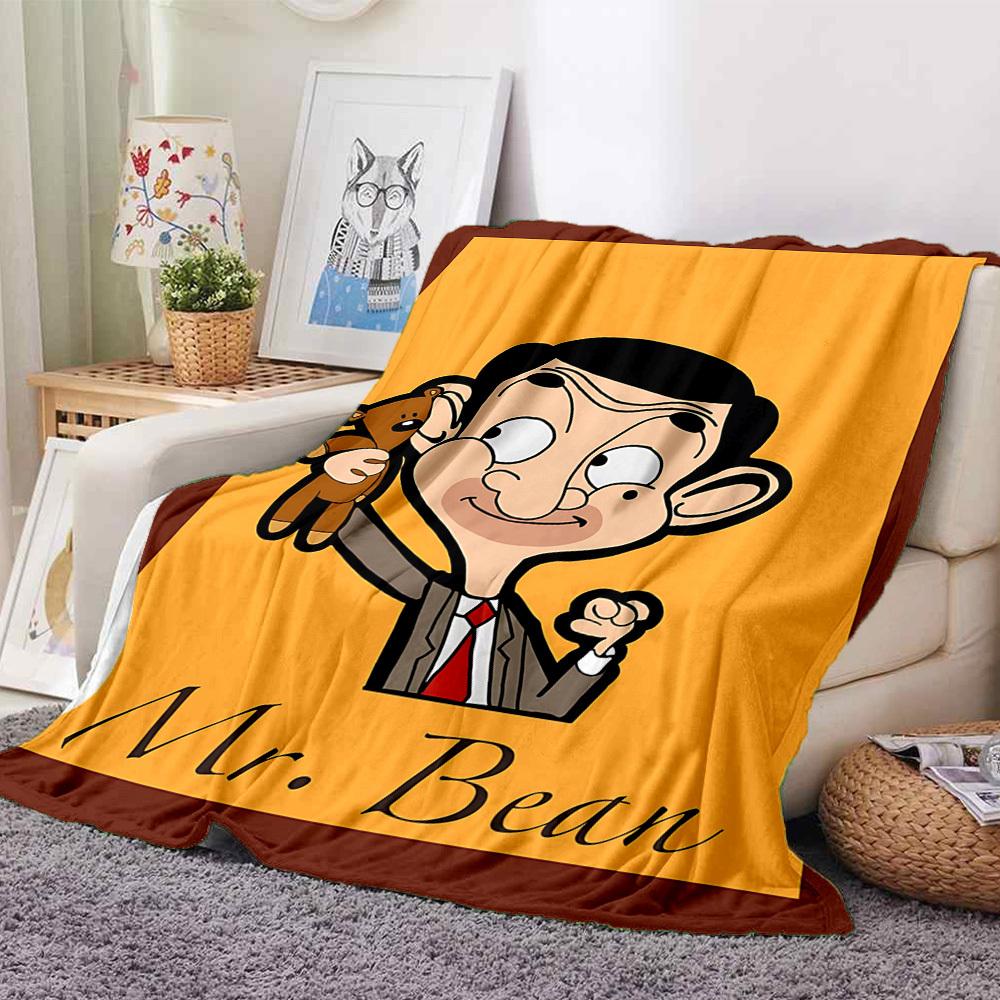 1pc Mr. Bean Blanket Versatile for Couch, Office Bed
