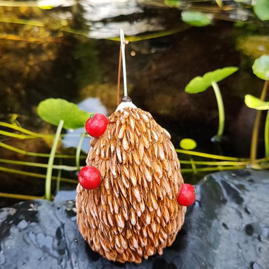 Fishing Hedgehog Figurine Resin Hedgehog Collectible Ornament Miniature Angler Hedgehog Statue for Fish Tank Aquarium