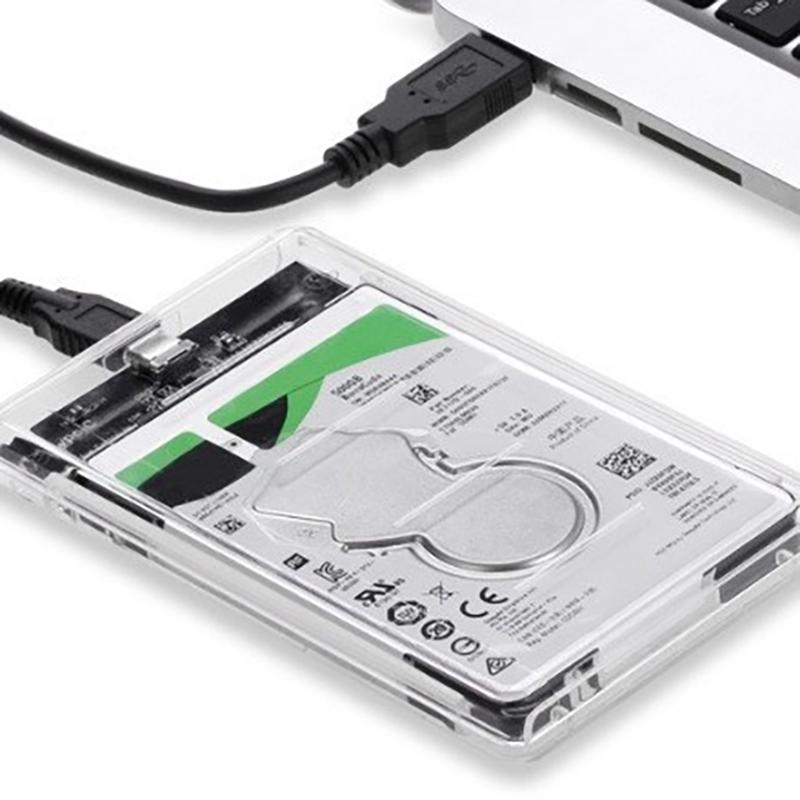Transparent External Hard Drive Box 2.5or3 Inch HDD SSD Case Micro-b To USB3.1 4TB Drive Housing Compatible UASP SATA III Laptop