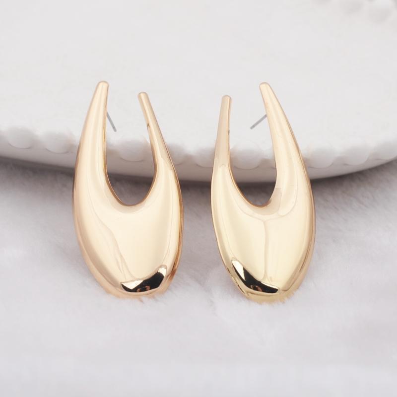 Big Exaggerated Women's Hanging Earrings Hollow U Shape Hyperbole Dangle Earrings Gold Color Metal Drop Earrings Fashion Jewelry