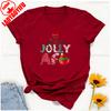 Jolly Af Funny Christmas Holiday Letters Tee Jolliest Humorous New Year Santas Favorite Lamp Bulb Allmatch Graphic Tshirts