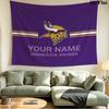 Custom Name Minnesota Vikings Printed Tapestry – Wall Hanging for Bedrooms, Dorms, and Home Decor