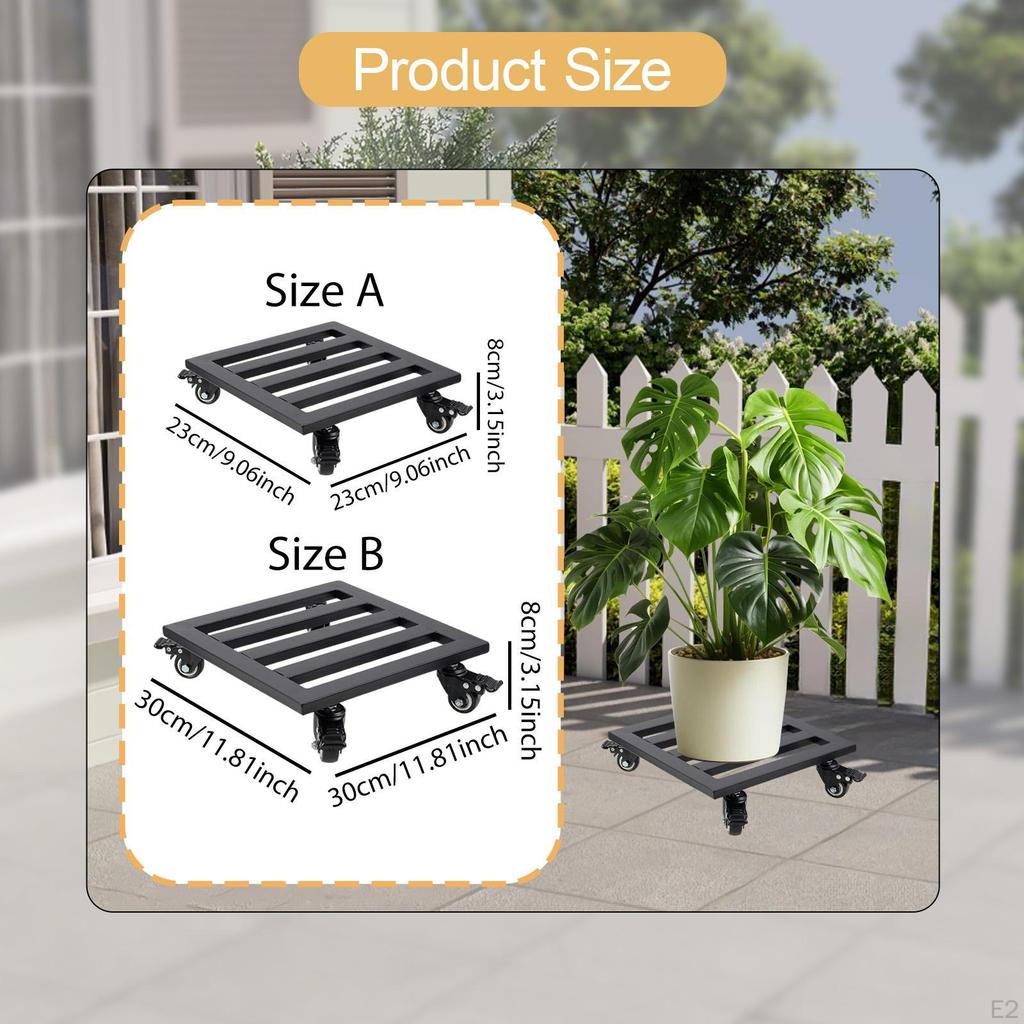 Plant Saucer with Castors Made of Iron for Easy Mobility Flower Pots And Tubs Balcony Office
