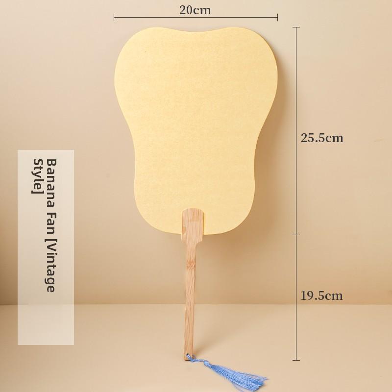 Thiened Blank Xuan Paper Calliaphy Fan DIY Material Kit Hand-Painted Cultural Creative Fan round ape Bamboo Frame
