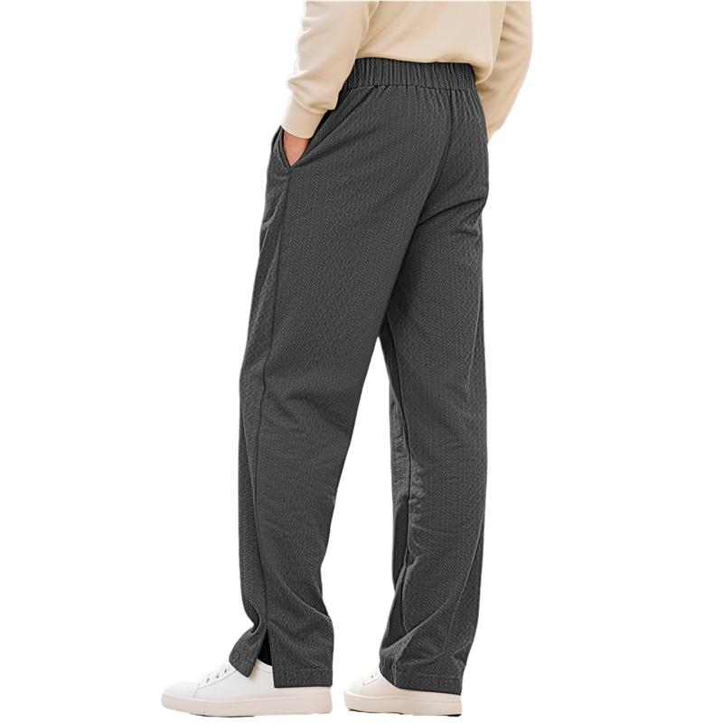 2026 New Style European Loose-Fitting New Style Casual Straight Knitted Ribbed Outdoor Date and Sport Pants European Size