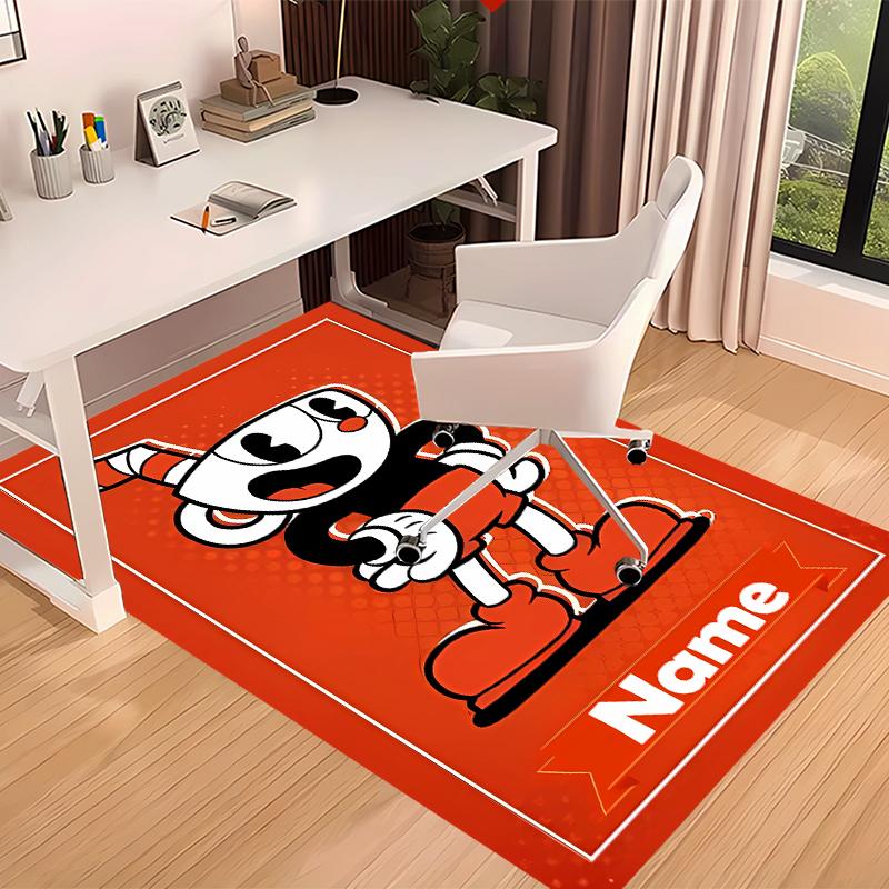 Custom personalization Cuphead Print Area Rug - Soft, Washable Non-Slip Indoor Mat,Living Room,Home&Office Decorative Rug