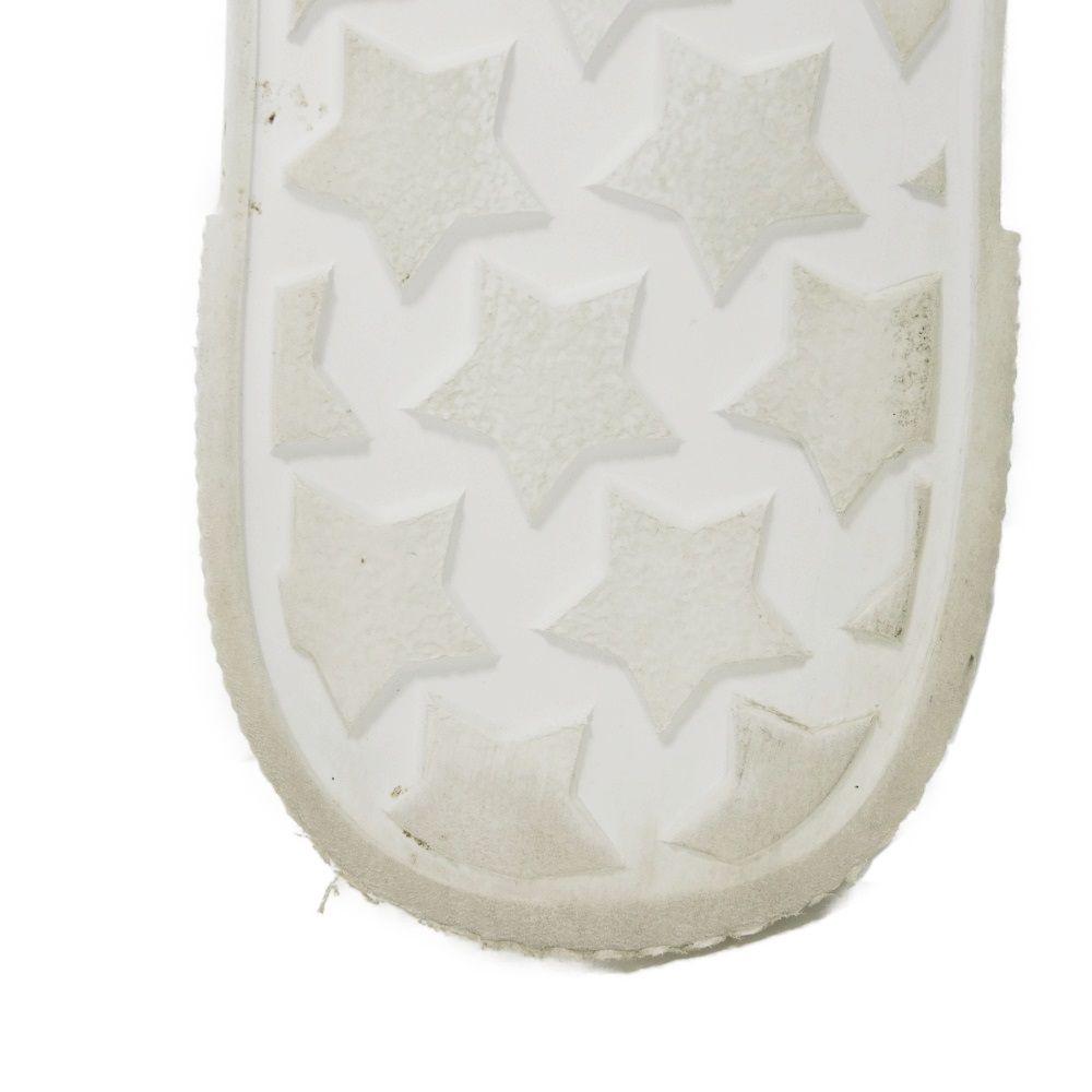 Used 12166 Crystal Low-Tops 5E907C 7896 Size 35 White Beaded Rubber Silver Platform 8.7" Logo Embossed Women's from