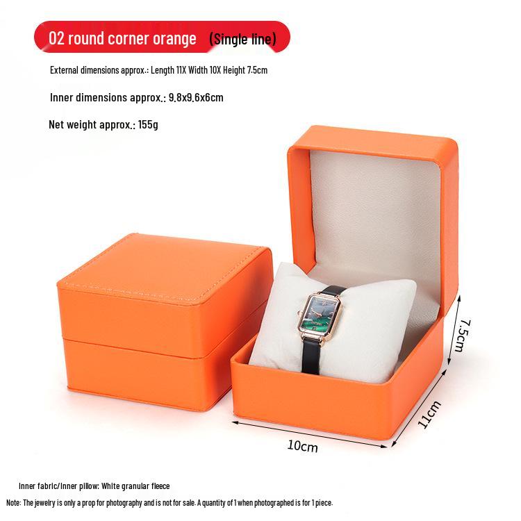 Custom Logo PU Round Corner Watch Gift Box: Single Wristwatch Jewelry Packaging