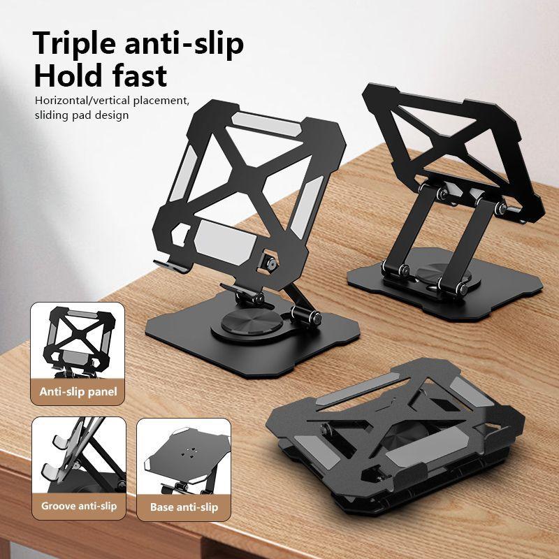 360 Degree Rotating Phone Stand Desktop All Metal Tablet Notebook Universal Support Stand Lazy Person Foldable Portable TV Stand